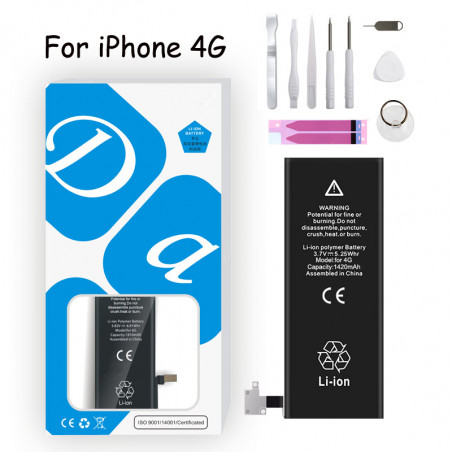 Kit de remplacement de batterie pour IPhone 4 4G 1420mAh avec accessoires de téléphone et outils de réparation gratui vue 0