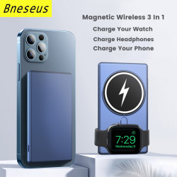Macsafe 3-en-1 Batterie Externe sans Fil pour iPhone 12/13 Pro Max, AirPods, Magnétique, Chargeur Rapide et Kit de Char vue 0