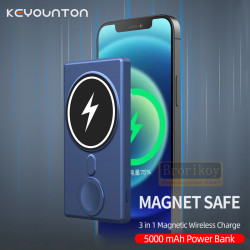 Chargeur Magnétique Sans Fil Super Fin 3 en 1 5000mAh avec Charge Rapide, Batterie Externe pour iPhone 12 13, Apple iWa vue 0