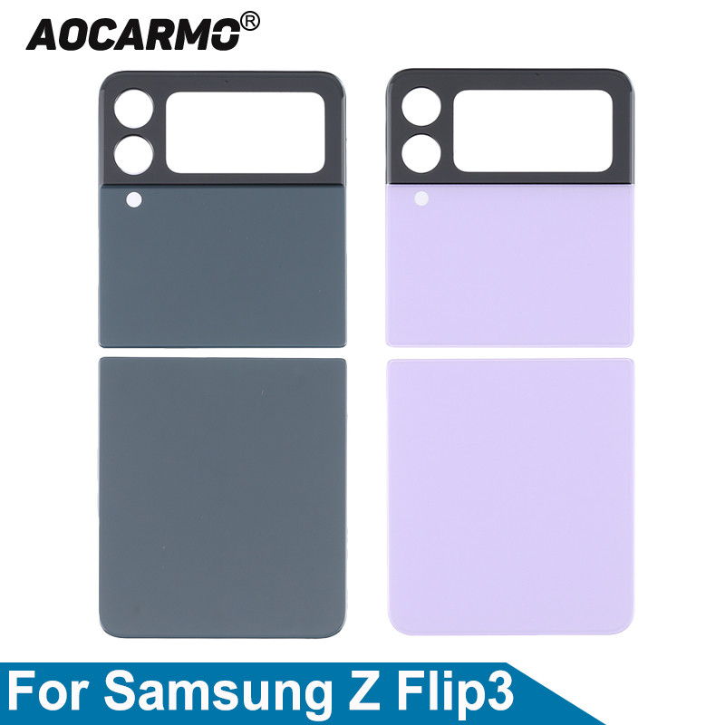 Verre de Couverture Arrière Batterie Logement de Rechange pour Samsung Galaxy Z Flip3 5G SM-F711 F711B F711U. vue 0
