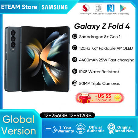 Smartphone Pliable Galaxy Z Fold 4, Android 12, 7.6 pouces, Super AMOLED, écran 120Hz, batterie 4400mAh, 5G, NFC. vue 0