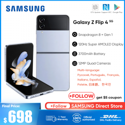 Smartphone Galaxy Z Flip 4 5G - Écran Super AMOLED de 6.7 pouces, Batterie de 3700mAh, 2022. vue 0