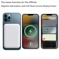Macsafe Power Bank - Chargeur sans fil Portable, Batterie Auxiliaire Magnétique Externe de Secours pour iPhone 12 13 14 vue 2