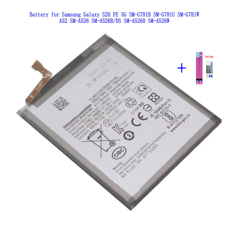 Kit de Batterie pour Samsung Galaxy S20 FE 5G 4500 EB-BG781ABY A52 SM-G781B SM-G781U/DS +, 1x SM-G781W mAh et Outils. vue 0