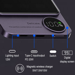 Maxsafe - Batterie Externe Sans Fil Magnétique 10000mAh, Chargeur Rapide 20W Qi 15W pour iPhone 12 13 14 Pro Max Mini. vue 2