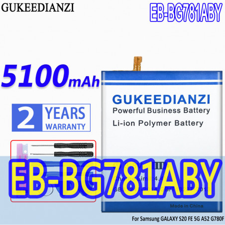Batterie A52 EB-BG781ABY 5100mAh pour Samsung GALAXY S20 FE 5G A52 G780F - Sans piste vue 0
