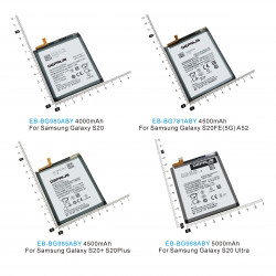 Batterie pour Samsung Galaxy S20 S20FE (5G) A52 S20 + S20Plus S20 Ultra - EB-BG980ABY EB-BG781ABY EB-BG985ABY EB-BG988AB vue 0