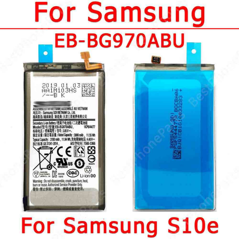 Batterie Li-ion EB-BG970ABU de Remplacement Originale pour Samsung Galaxy S10e G970 4G/5G, 3100 mAh. vue 0