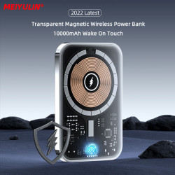 10000mAh Transparent Magnétique Sans Fil Banque d'Alimentation Portable Batterie Auxiliaire Externe 22.5W Chargeur Rapi vue 5