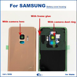 Coque de Remplacement en Verre pour Samsung Galaxy S9 G960 G960F avec Couvercle de Batterie, Coque de Porte Arrière Ét vue 2