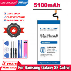 Batterie pour Samsung Galaxy S8 Active 5100 G892F G892A G892L G892 G892V EB-BG892ABA SM-G8920, SM-G892L mAh, SM-G892U. vue 0