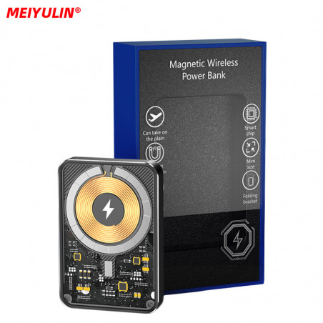 Batterie de Secours Magnétique Sans Fil 10000mAh en Verre Transparent pour iPhone 13/12/Xiaomi 15W vue 0