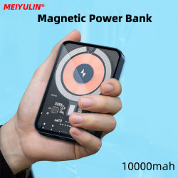 Batterie de Secours Magnétique Sans Fil 10000mAh en Verre Transparent pour iPhone 13/12/Xiaomi 15W vue 4